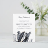 Elegant Smoky Floral Navy Wedding Insert Kaart (Staand voorkant)