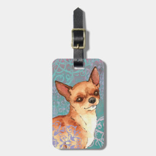 Elegant Smooth Coat Chihuahua Bagagelabel