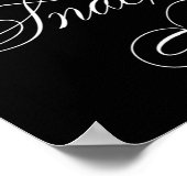 Elegant Snack Bar — wit script | Horizontale tabel Poster (Hoek)