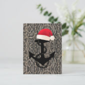 elegant SNAKE HUID patroon - ANCHOR + SANTA HAT | Briefkaart (Staand voorkant)