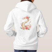 Elegant Snake with Floral Touch – Feminine Aesthet Hoodie (Achterkant)