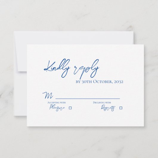 Elegant Sneeuwlandschap Winter Mode Huwelijk RSVP Kaartje (Achterkant)