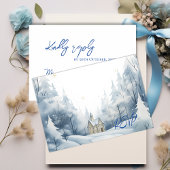 Elegant Sneeuwlandschap Winter Mode Huwelijk RSVP Kaartje
