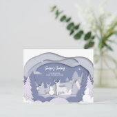 Elegant Sneeuwscene Business Holiday Card Feestdagenkaart (Staand voorkant)