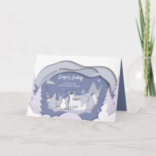 Elegant Sneeuwscene Company Holiday Card Feestdagen Kaart