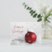 Elegant Sneeuwscène Red Ornament Feestdagenkaart (Staand voorkant)