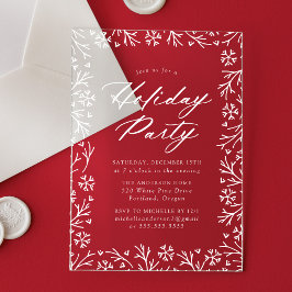 Elegant sneeuwvlok feestje acryl uitnodigingen