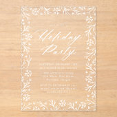 Elegant sneeuwvlok feestje acryl uitnodigingen (Voorkant)