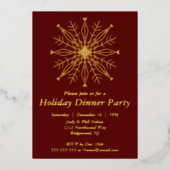 Elegant sneeuwvlok feestje folie uitnodiging (Voorkant)