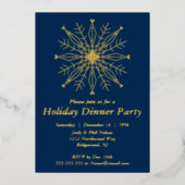 Elegant sneeuwvlok feestje folie uitnodiging (Voorkant)