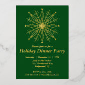 Elegant sneeuwvlok feestje folie uitnodiging (Voorkant)