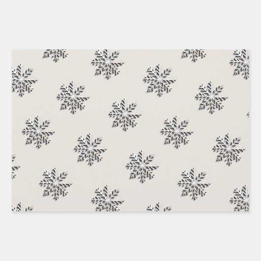 Elegant sneeuwvlok inpakpapier (Voorkant 2)