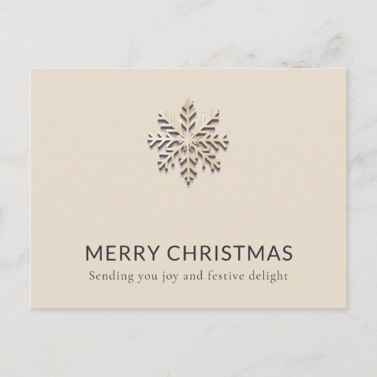 Elegant Sneeuwvlok Kerst Briefkaart (Voorkant)