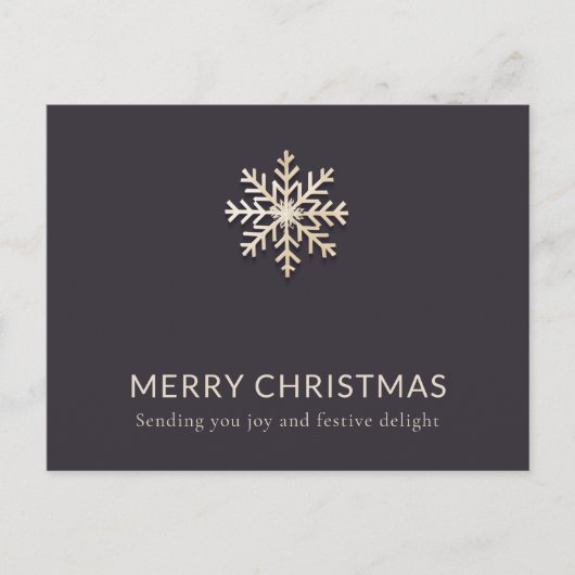 Elegant Sneeuwvlok Kerst Briefkaart (Voorkant)