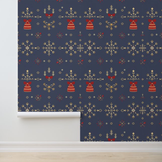Elegant sneeuwvlok kerstpatroon behang (Applicatie)