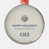 Elegant Sneeuwvlok Logo Metal Holiday Ornament (Voorkant)