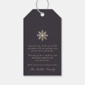 Elegant sneeuwvlok vakantie cadeau Label Cadeaulabel (Achterkant)