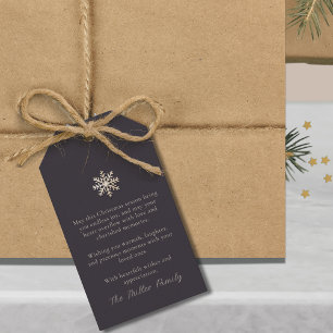 Elegant sneeuwvlok vakantie cadeau Label Cadeaulabel