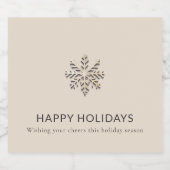 Elegant sneeuwvlok vakantie label sparkling wijnetiket (Enkel label)