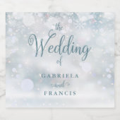 Elegant Sneeuwvlokken Script Winter Bruiloft Bier Etiket (Enkel label)