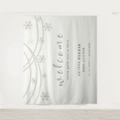 Elegant Sneeuwvlokken Winter Baby shower Welkom Wandkleed (Voorkant)