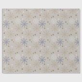 Elegant Sneeuwvlokpatroon Beige Cadeaupapier (Vlak)