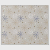 Elegant Sneeuwvlokpatroon Beige Cadeaupapier (Vlak)