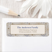 Elegant Sneeuwvlokpatroon Beige Etiket (Insitu)