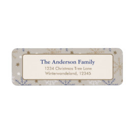 Elegant Sneeuwvlokpatroon Beige Etiket