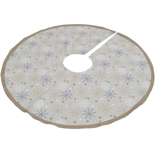Elegant Sneeuwvlokpatroon Beige Kerstboom Rok (Gekanteld)