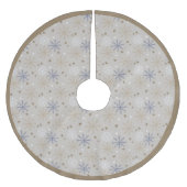 Elegant Sneeuwvlokpatroon Beige Kerstboom Rok (Voorkant)