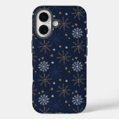 Elegant sneeuwvlokpatroon donkerblauw Case-Mate iPhone case (Achterkant)