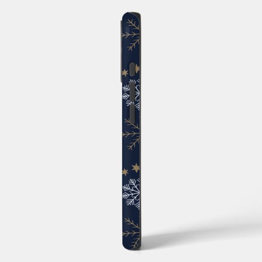 Elegant sneeuwvlokpatroon donkerblauw Case-Mate iPhone case (Achterkant / Links)