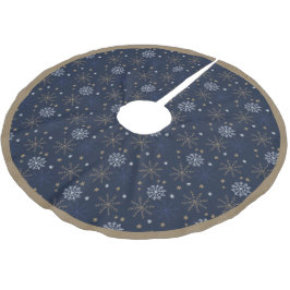 Elegant sneeuwvlokpatroon donkerblauw kerstboom rok