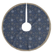 Elegant sneeuwvlokpatroon donkerblauw kerstboom rok (Voorkant)