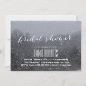 Elegant Snewing Winter Bridal Shower Invitations Kaart (Voorkant)