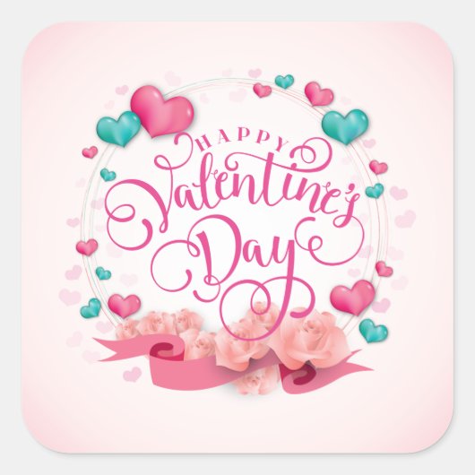 Elegant Snoep Hearts Valentijnsdag Sticker Seal (Voorkant)