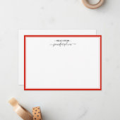 Elegant Snoep Red Script 'Hallo van' Notitiekaartje (Voorkant / Achterkant in situ)