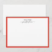 Elegant Snoep Red Script 'Hallo van' Notitiekaartje (Voorkant / Achterkant)
