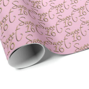 Elegant Snoepje 16 in Roze en Goud Cadeaupapier