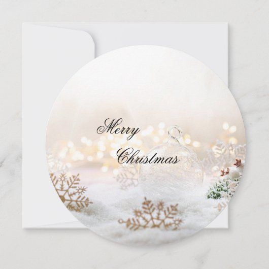 Elegant Snow en Baubles Kerstfeestdag Kaart (Achterkant)