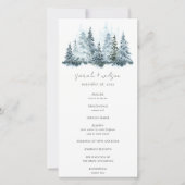 Elegant Snow Forest Pine Wedding Programme Bedankkaart (Voorkant)