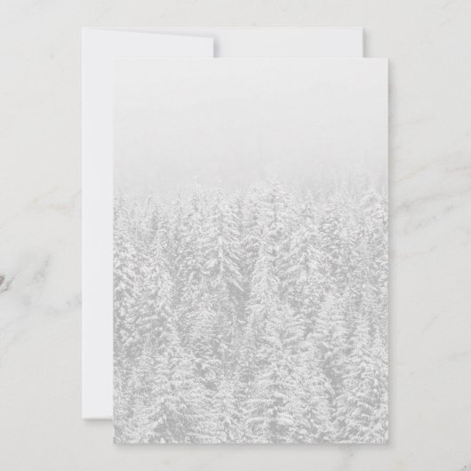 Elegant Snow Forest Winter Wedding Kaart (Achterkant)