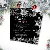 Elegant Snow in Love Winter Black Vrijgezellenfees Kaart