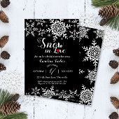 Elegant Snow in Love Winter Black Vrijgezellenfees Kaart