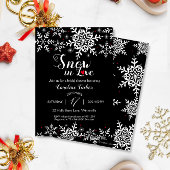 Elegant Snow in Love Winter Black Vrijgezellenfees Kaart