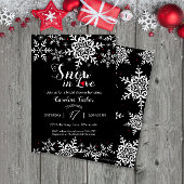 Elegant Snow in Love Winter Black Vrijgezellenfees Kaart