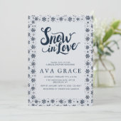Elegant Snow in Love Winter Vrijgezellenfeest Kaart (Staand voorkant)