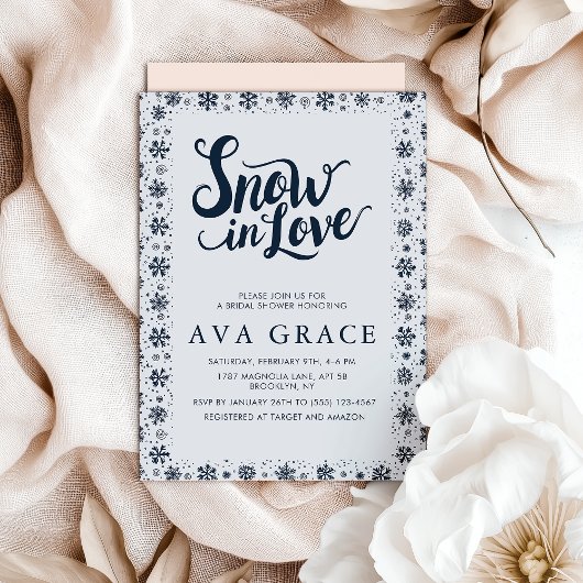 Elegant Snow in Love Winter Vrijgezellenfeest Kaart