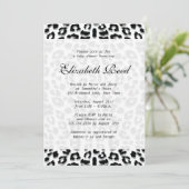 Elegant Snow Leopard Print Baby shower Kaart (Staand voorkant)